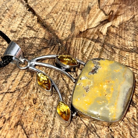 Indonesian Bumblebee Jasper Pendant 2 1/4” - Picture 10 of 15